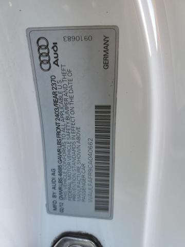 42657493 :رقم المزاد ، WAULFAFR9CA040662 vin ، 2012 Audi A5 Premium Plus مزاد بيع