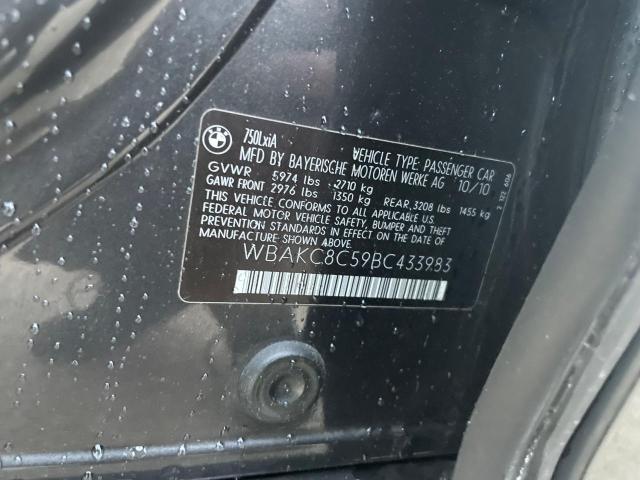42924733 :رقم المزاد ، WBAKC8C59BC433983 vin ، 2011 Bmw 750 Lxi مزاد بيع
