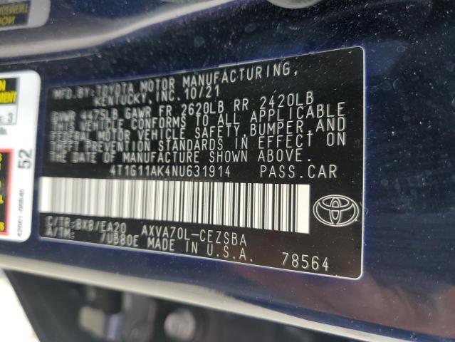Продажа на аукционе авто 2022 Toyota Camry Se, vin: 4T1G11AK4NU631914, номер лота: 42544973