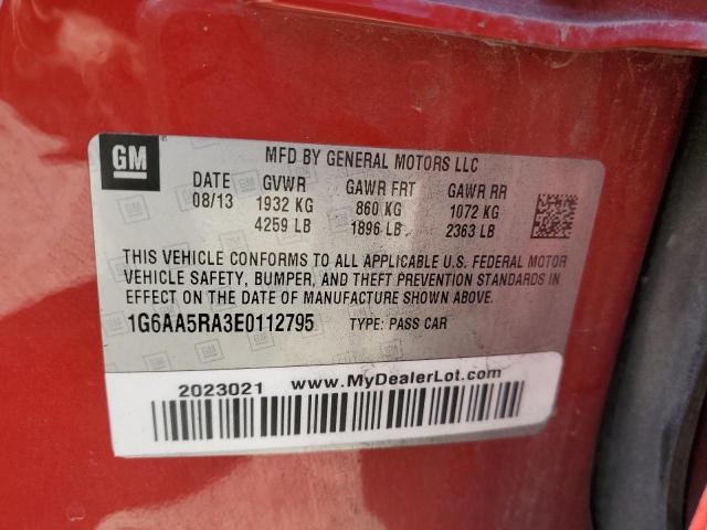 2014 Cadillac Ats მანქანა იყიდება აუქციონზე, vin: 1G6AA5RA3E0112795, აუქციონის ნომერი: 42519873