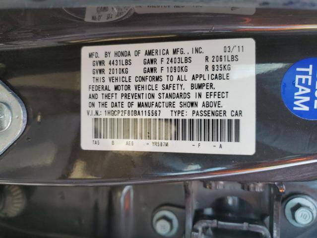 Aukcja sprzedaży 2011 Honda Accord Exl, vin: 1HGCP2F80BA115567, numer aukcji: 42933903