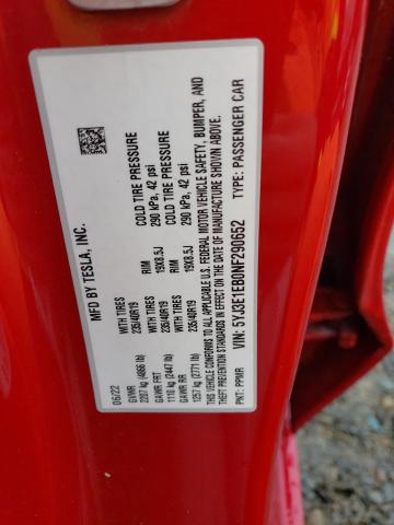 Продаж на аукціоні авто 2022 Tesla Model 3, vin: 5YJ3E1EB0NF290652, номер лоту: 42870323