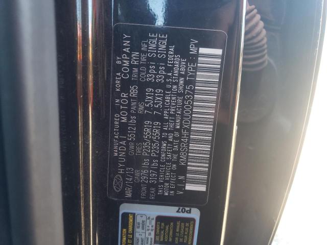 Aukcja sprzedaży 2013 Hyundai Santa Fe Limited, vin: KM8SR4HFXDU005375, numer aukcji: 43315063