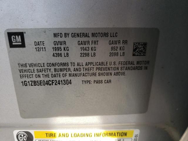 Продажа на аукционе авто 2012 Chevrolet Malibu Ls, vin: 1G1ZB5E04CF241304, номер лота: 43048663