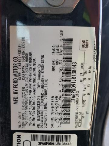 Aukcja sprzedaży 2018 Ford Fusion Titanium/platinum, vin: 3FA6P0D91JR138443, numer aukcji: 42924753