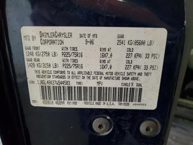 43143123 :رقم المزاد ، 1J8GL48K27W544583 vin ، 2007 Jeep Liberty Sport مزاد بيع