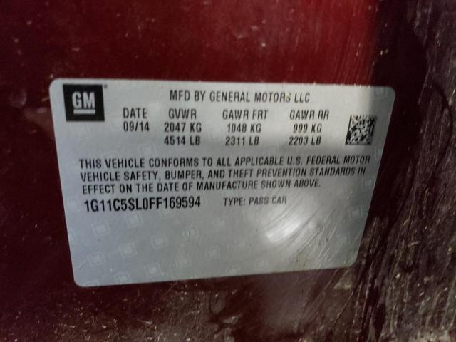 42882853 :رقم المزاد ، 1G11C5SL0FF169594 vin ، 2015 Chevrolet Malibu 1lt مزاد بيع