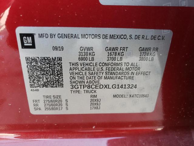 42647613 :رقم المزاد ، 3GTP8CEDXLG141324 vin ، 2020 Gmc Sierra C1500 Elevation مزاد بيع