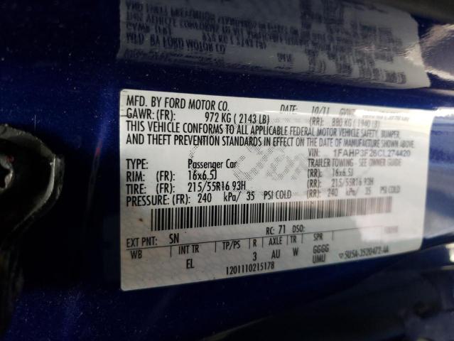 Продажа на аукционе авто 2012 Ford Focus Se, vin: 1FAHP3F26CL274420, номер лота: 43154943