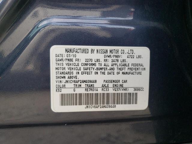 Продажа на аукционе авто 2010 Infiniti G37 Base, vin: JN1CV6AP2AM409448, номер лота: 43206473