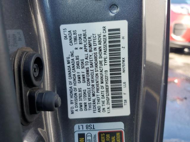 Продаж на аукціоні авто 2015 Honda Civic Ex, vin: 2HGFG3B83FH522119, номер лоту: 43285093