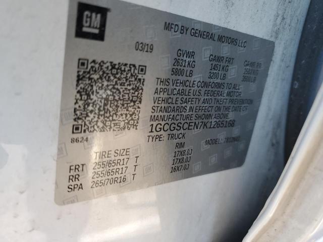 Aukcja sprzedaży 2019 Chevrolet Colorado Lt, vin: 1GCGSCEN7K1265168, numer aukcji: 43334673