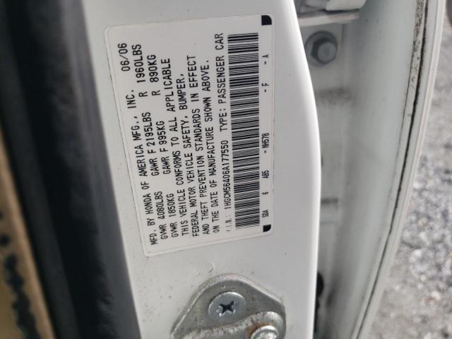 Aukcja sprzedaży 2006 Honda Accord Lx, vin: 1HGCM56406A177550, numer aukcji: 43406793