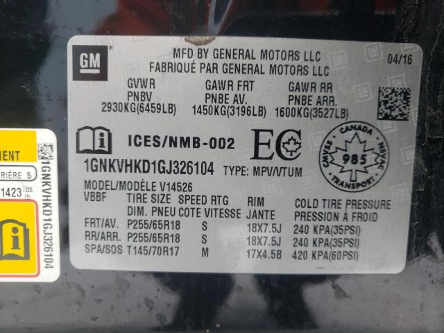 Aukcja sprzedaży 2016 Chevrolet Traverse Lt, vin: 1GNKVHKD1GJ326104, numer aukcji: 43164363