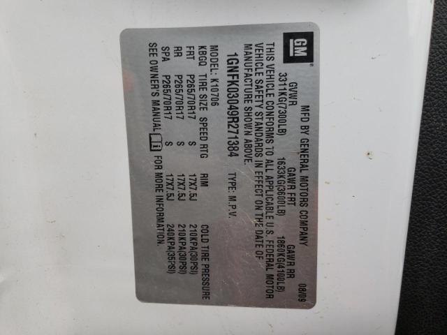 Продаж на аукціоні авто 2009 Chevrolet Tahoe Special, vin: 1GNFK03049R271384, номер лоту: 43479763