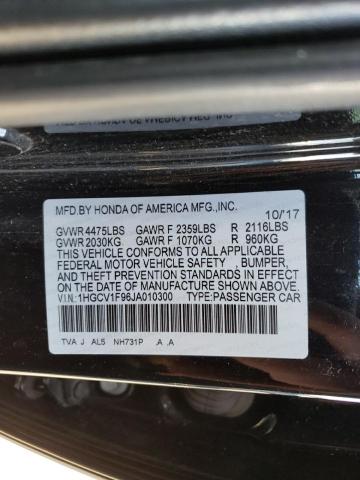 Aukcja sprzedaży 2018 Honda Accord Touring, vin: 1HGCV1F96JA010300, numer aukcji: 43435453
