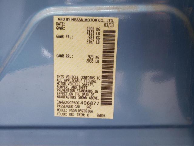 43488133 :رقم المزاد ، 1N4AZ0CP6DC406877 vin ، 2013 Nissan Leaf S مزاد بيع