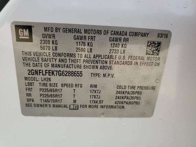 Aukcja sprzedaży 2016 Chevrolet Equinox Lt, vin: 2GNFLFEK7G6288655, numer aukcji: 43572183
