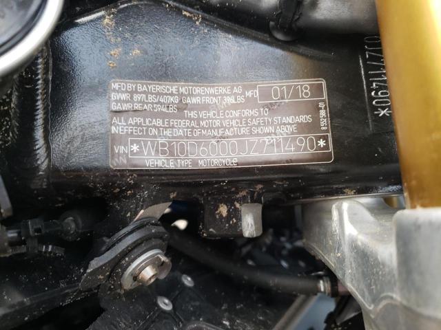 Продаж на аукціоні авто 2018 Bmw S 1000 Rr, vin: WB10D6000JZ711490, номер лоту: 43152563