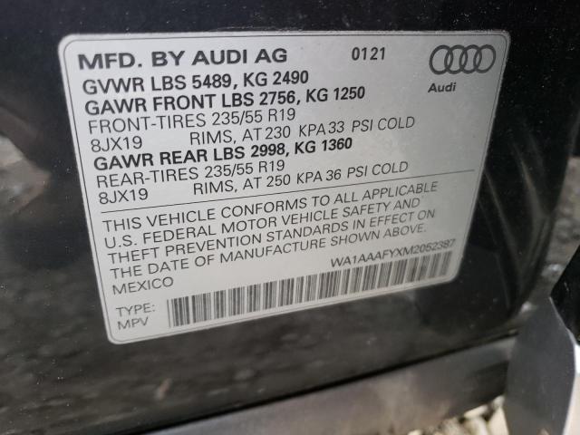 2021 Audi Q5 Premium მანქანა იყიდება აუქციონზე, vin: WA1AAAFYXM2052387, აუქციონის ნომერი: 43470943