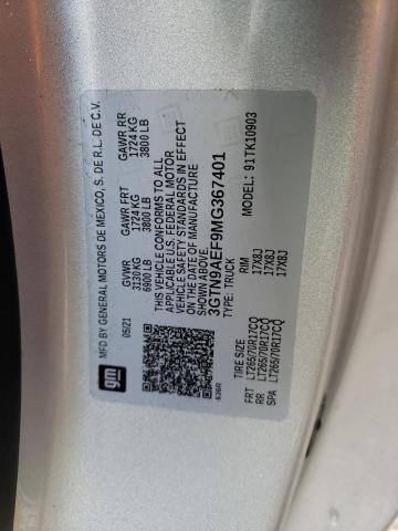 Aukcja sprzedaży 2021 Gmc Sierra K1500, vin: 3GTN9AEF9MG367401, numer aukcji: 43565643