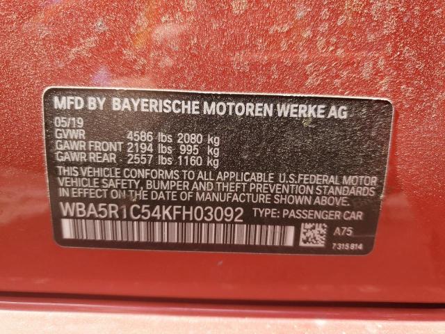 2019 Bmw 330i მანქანა იყიდება აუქციონზე, vin: WBA5R1C54KFH03092, აუქციონის ნომერი: 43545103