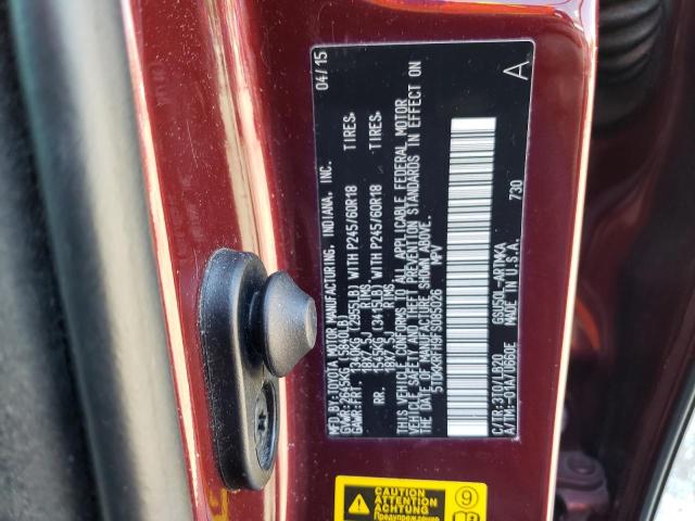 Aukcja sprzedaży 2015 Toyota Highlander Xle, vin: 5TDKKRFH9FS085026, numer aukcji: 43498173