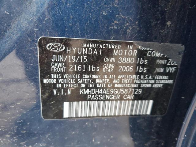 Продаж на аукціоні авто 2016 Hyundai Elantra Se, vin: KMHDH4AE9GU587129, номер лоту: 43575883