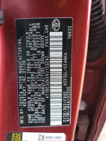 Продажа на аукционе авто 2006 Toyota Camry Le, vin: 4T1BE32K66U153747, номер лота: 43531003