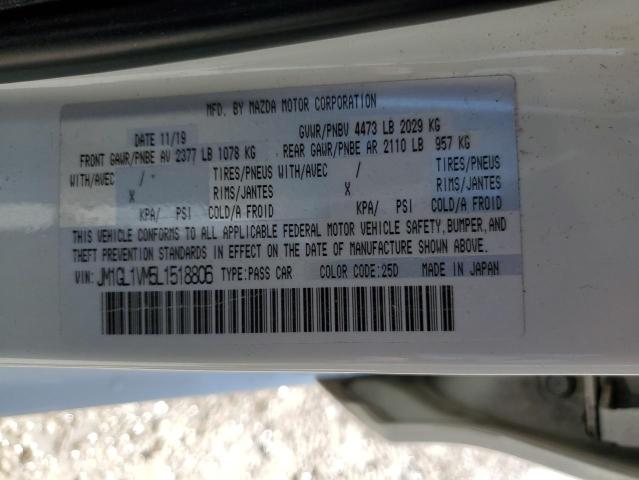 Aukcja sprzedaży 2020 Mazda 6 Touring, vin: JM1GL1VM5L1518806, numer aukcji: 43370333