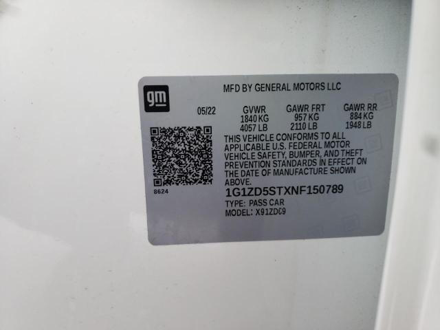 Продаж на аукціоні авто 2022 Chevrolet Malibu Lt, vin: 1G1ZD5STXNF150789, номер лоту: 43514283