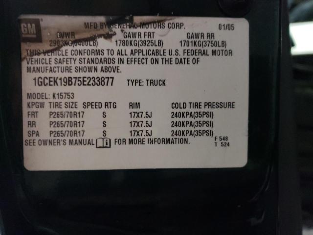 Aukcja sprzedaży 2005 Chevrolet Silverado K1500, vin: 1GCEK19B75E233877, numer aukcji: 43842393