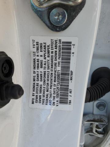 Продаж на аукціоні авто 2018 Honda Civic Ex, vin: 19XFC2F73JE008071, номер лоту: 43730483