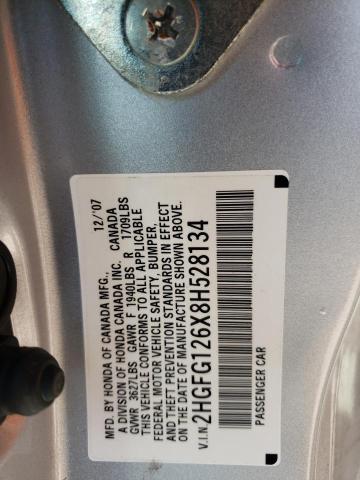 Aukcja sprzedaży 2008 Honda Civic Lx, vin: 2HGFG126X8H528134, numer aukcji: 43577113