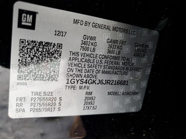 Aukcja sprzedaży 2018 Cadillac Escalade Esv, vin: 1GYS4GKJ6JR216681, numer aukcji: 43732783