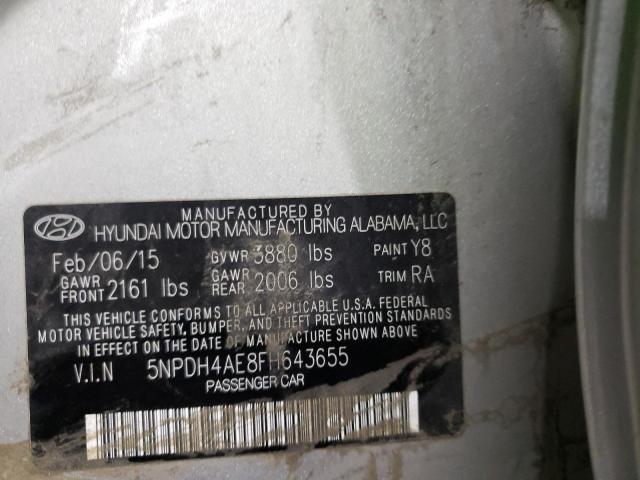 Продаж на аукціоні авто 2015 Hyundai Elantra Se, vin: 5NPDH4AE8FH643655, номер лоту: 43601003