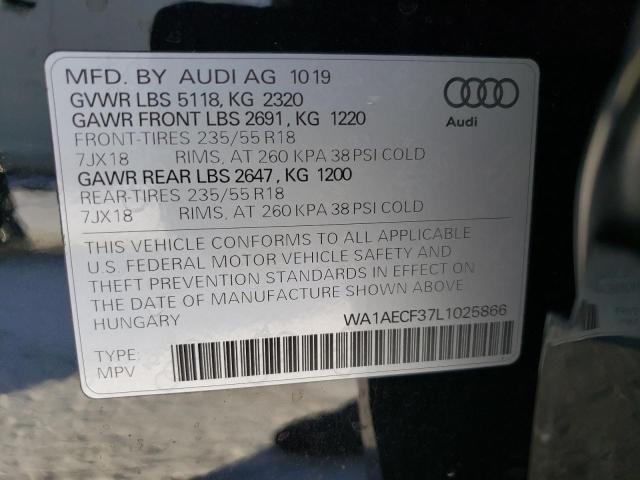44036003 :رقم المزاد ، WA1AECF37L1025866 vin ، 2020 Audi Q3 Premium مزاد بيع