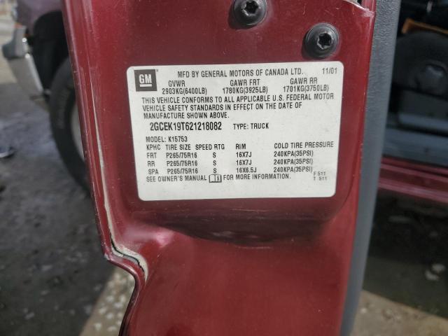 Aukcja sprzedaży 2002 Chevrolet Silverado K1500, vin: 2GCEK19T621218082, numer aukcji: 43252443