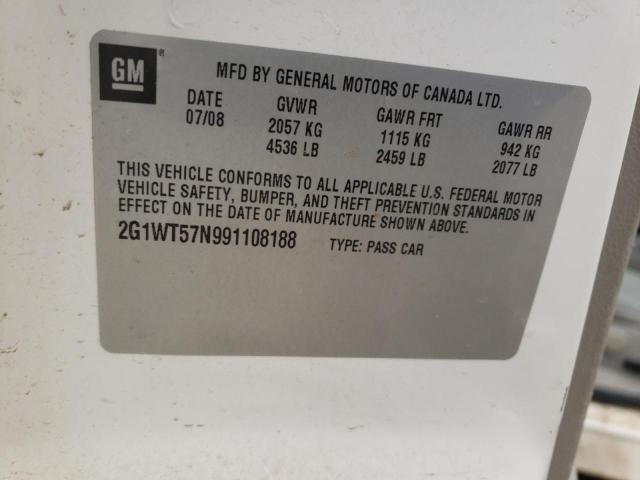 43802963 :رقم المزاد ، 2G1WT57N991108188 vin ، 2009 Chevrolet Impala 1lt مزاد بيع
