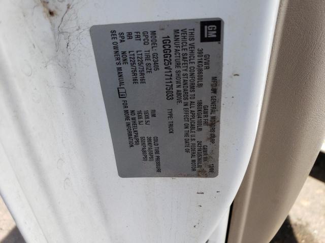 Aukcja sprzedaży 2007 Chevrolet Express G2500, vin: 1GCGG25V171175033, numer aukcji: 43875783
