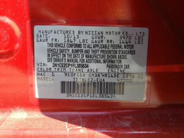 43814153 :رقم المزاد ، 3N1CE2CP1EL385634 vin ، 2014 Nissan Versa Note S مزاد بيع