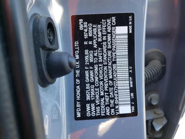 Aukcja sprzedaży 2018 Honda Civic Lx, vin: SHHFK7H22JU431265, numer aukcji: 43431063