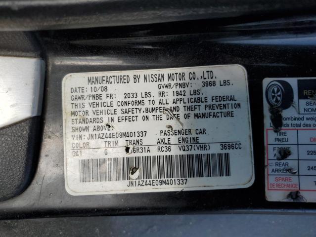 Aukcja sprzedaży 2009 Nissan 370z, vin: JN1AZ44E09M401337, numer aukcji: 43620433