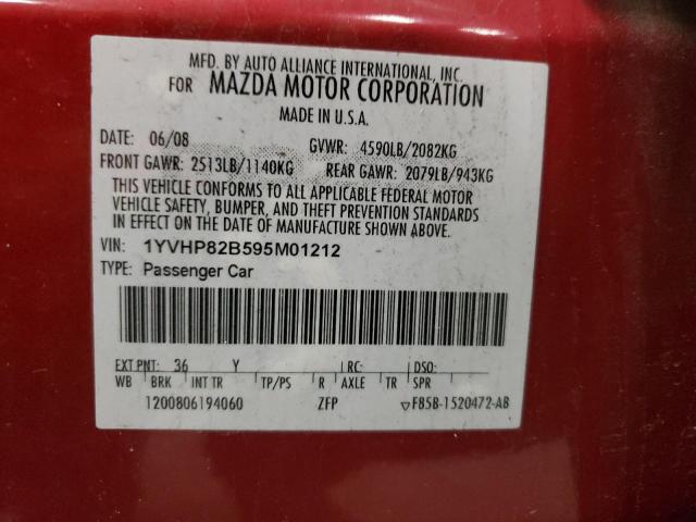 Продажа на аукционе авто 2009 Mazda 6 S, vin: 1YVHP82B595M01212, номер лота: 43292283