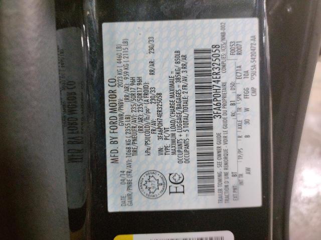 Продаж на аукціоні авто 2014 Ford Fusion Se, vin: 3FA6P0H74ER325058, номер лоту: 43800613