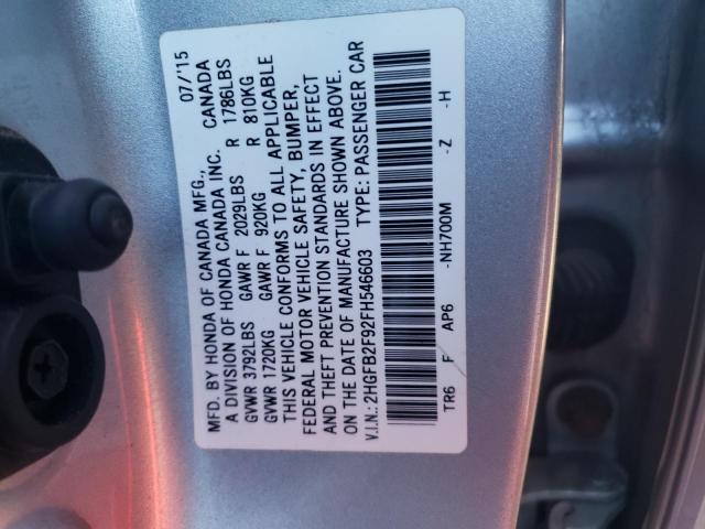 Aukcja sprzedaży 2015 Honda Civic Exl, vin: 2HGFB2F92FH546603, numer aukcji: 43430883