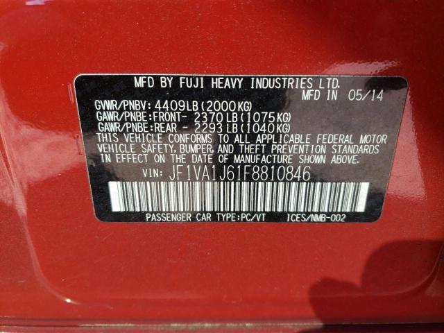 Продажа на аукционе авто 2015 Subaru Wrx Limited, vin: JF1VA1J61F8810846, номер лота: 43833693