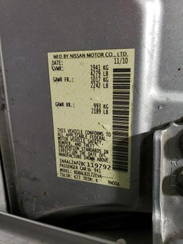 Aukcja sprzedaży 2011 Nissan Altima Base, vin: 1N4AL2AP2BC119792, numer aukcji: 43835713