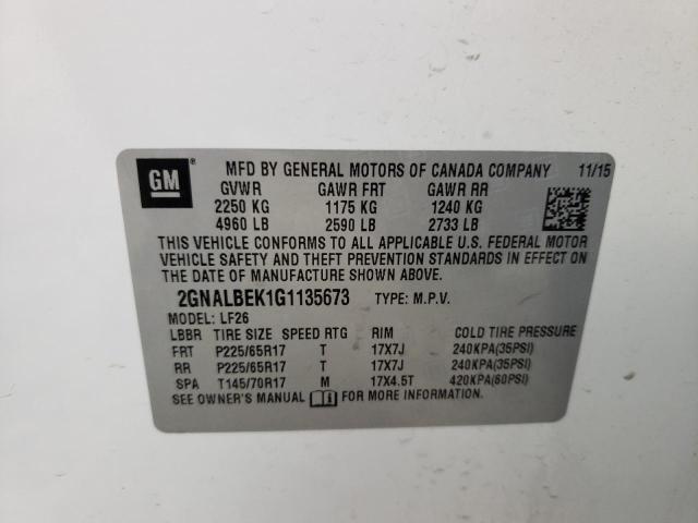 Aukcja sprzedaży 2016 Chevrolet Equinox Ls, vin: 2GNALBEK1G1135673, numer aukcji: 43882763