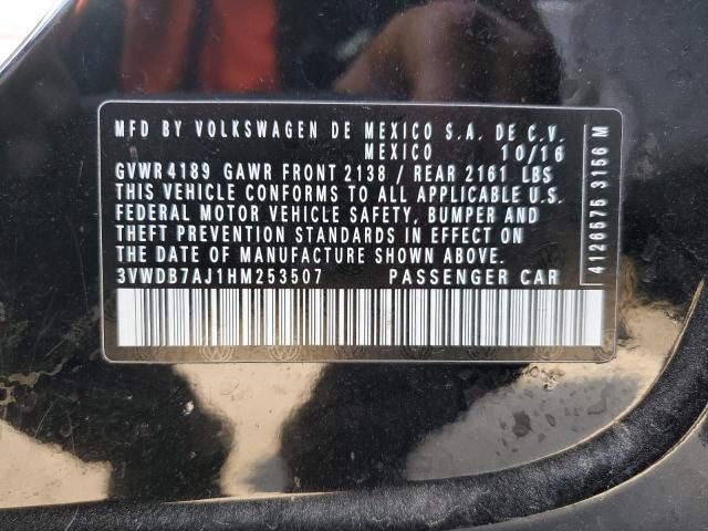 43881483 :رقم المزاد ، 3VWDB7AJ1HM253507 vin ، 2017 Volkswagen Jetta Se مزاد بيع